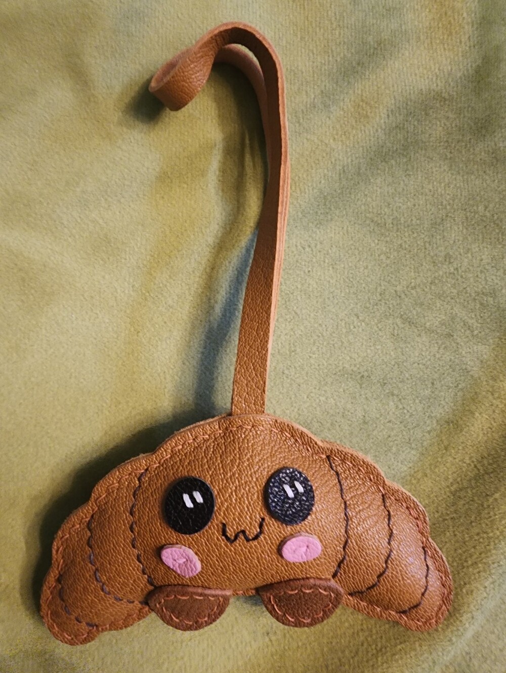 Real Leather Crispy Croissant Bag Charm